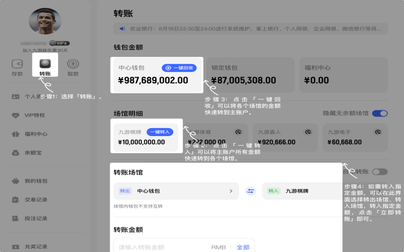 体育博彩app转账步骤介绍